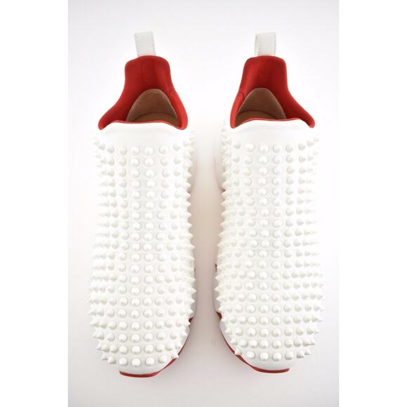 Christian Louboutin Spike Sock Donna Flat Snow White Red Neoprene Sneaker 36 - Picture 6 of 10